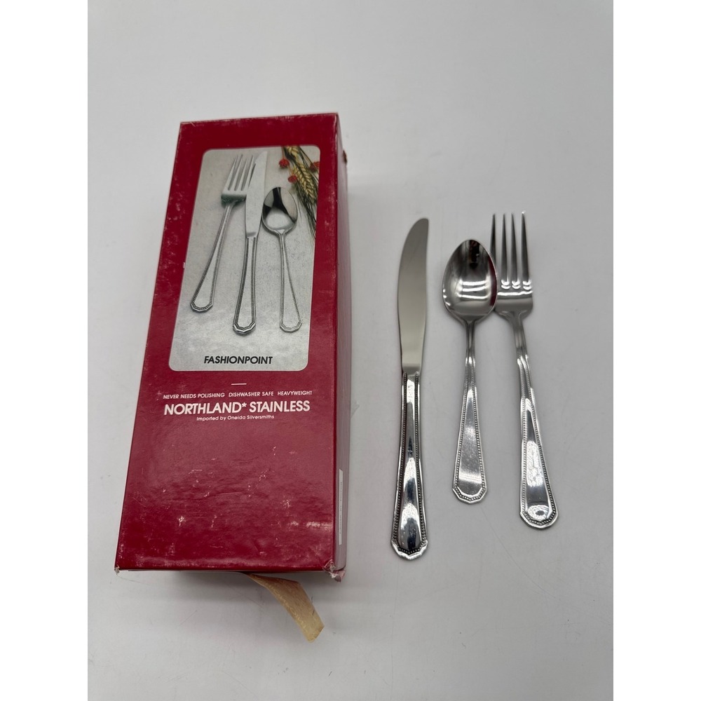 Northland Fashion Point Stainless 50 pc Set of 8&8‎ bonus teaspoons & 2 serving